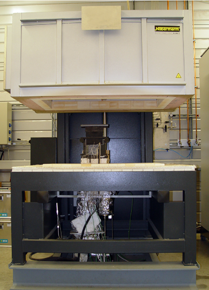 Photo of high-temperature fuel cell / electrolysis test stand